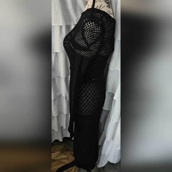 NWOT Venus Crochet Knit Lightly Nude Lined Bodycon Dress - Picture 6 of 14